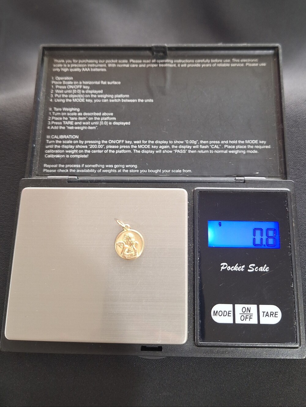 Vintage 14K Gold Cherub Angel Charm Pendant Guardian Angel Keepsake Double Sided - Picture 3 of 9